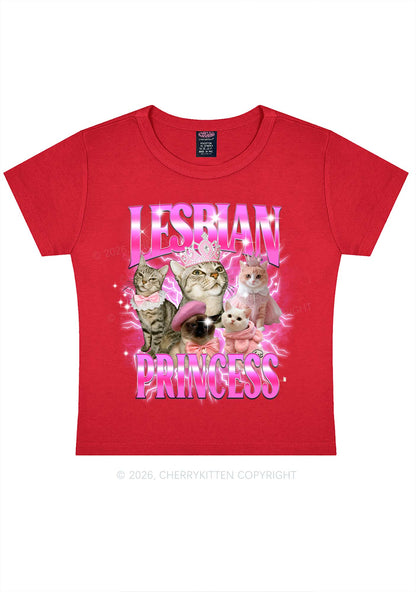 Lesbian Princess Cats Y2K Baby Tee Cherrykitten