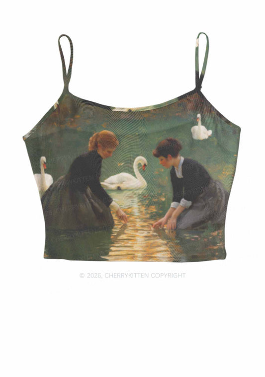 Swan Lake Girls Pride Y2K Mesh Cami Tank Cherrykitten