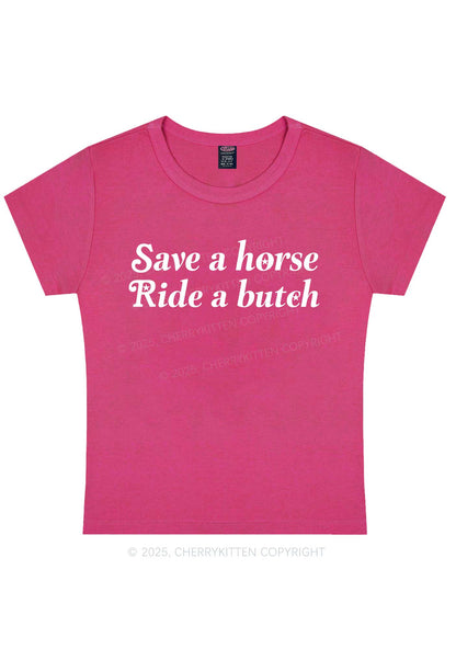 Save Horse Ride Butch Y2K Baby Tee Cherrykitten