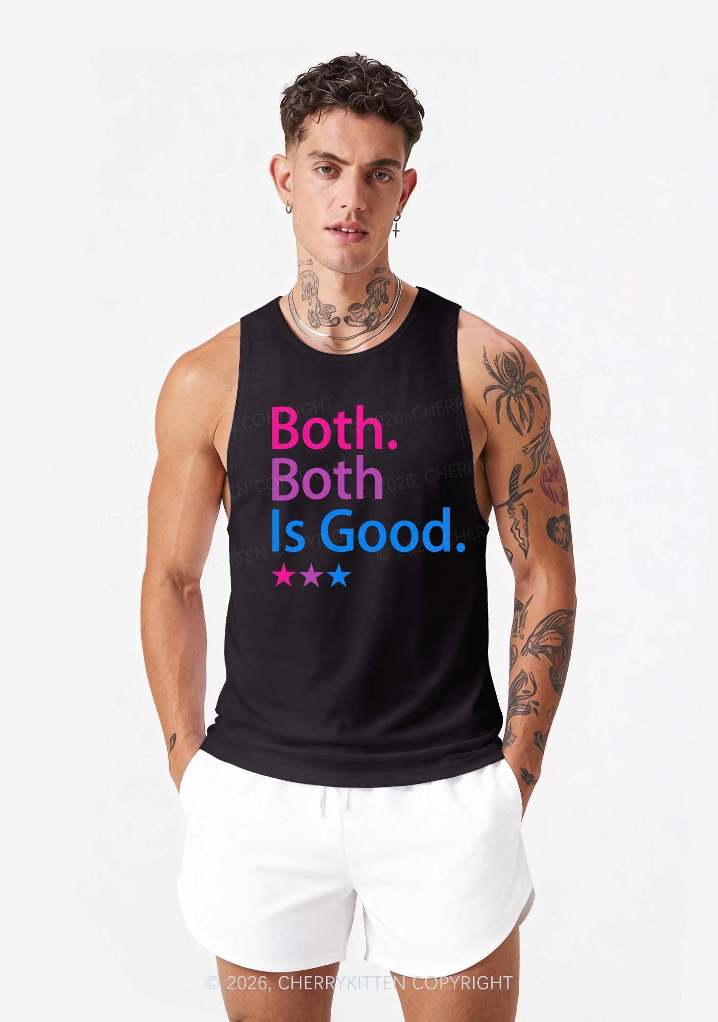 Both Is Good Pride Y2K Men Racerback Tank Top Cherrykitten