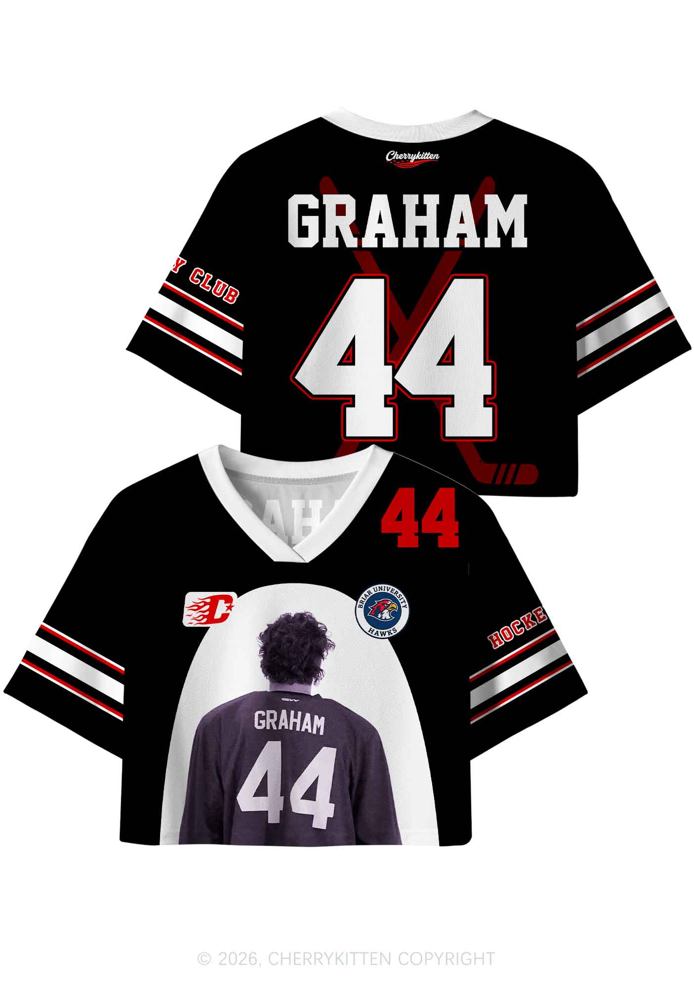 Hockey Player GG Y2K Crop Sport Jersey Shirts Cherrykitten