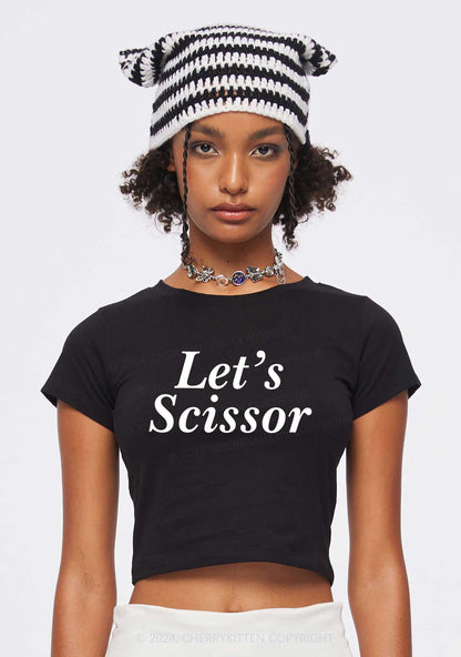 Lets Scissor Y2K Baby Tee Cherrykitten