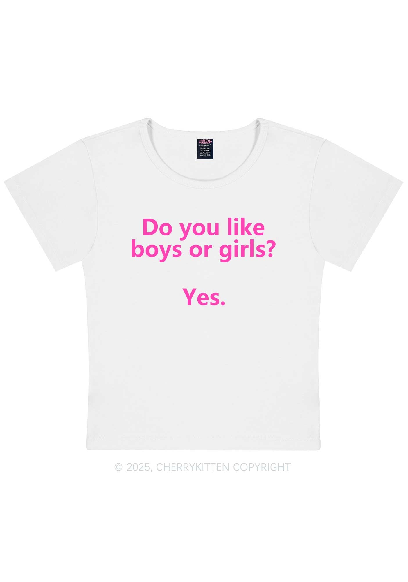 Do You Like Boys Or Girls Pride Y2K Baby Tee Cherrykitten