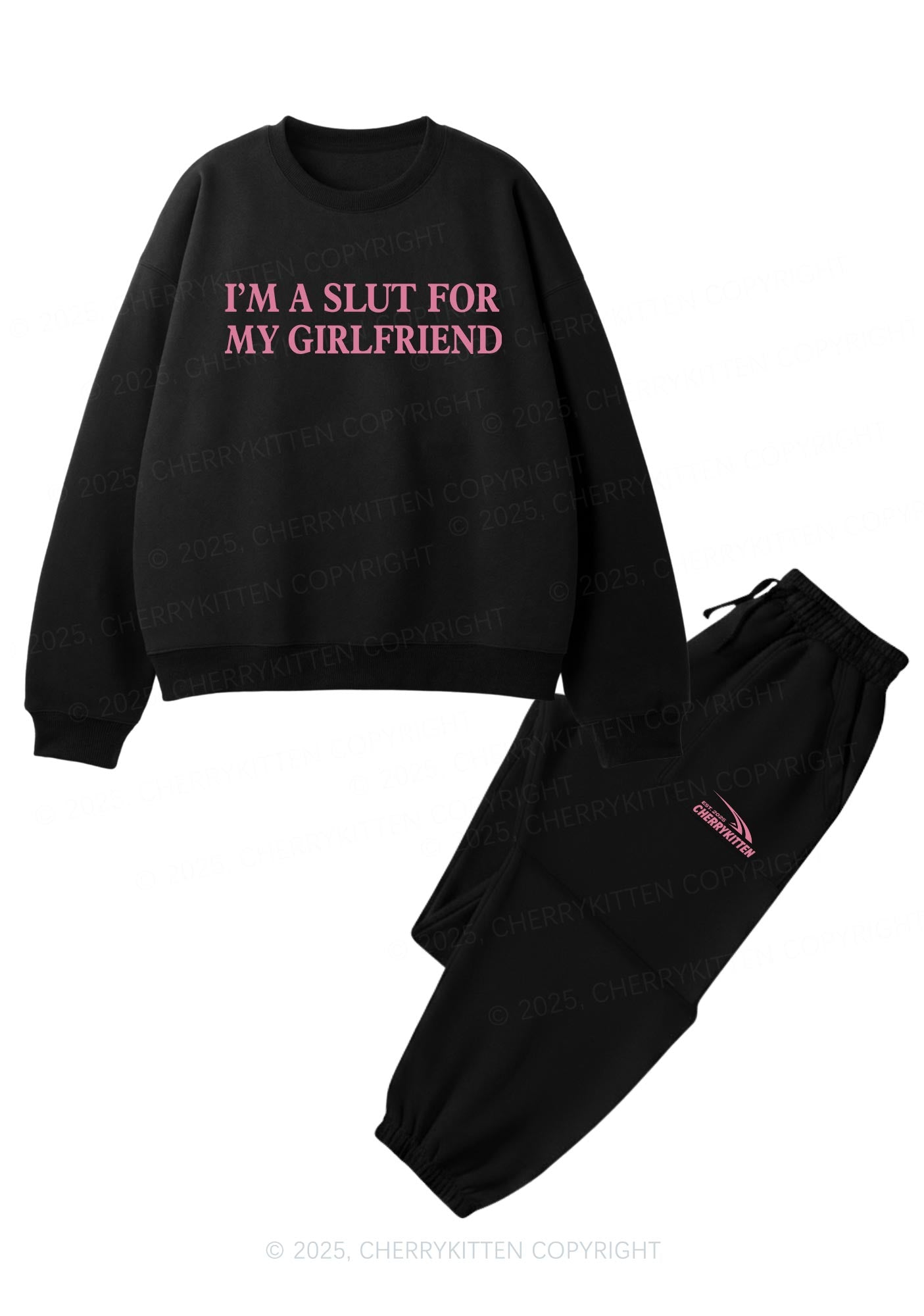 Slxt For My Girlfriend Y2K Fleece Sweatshirts Set Cherrykitten