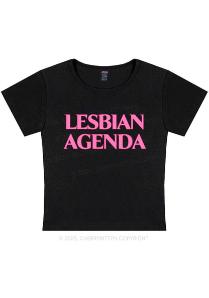 Lesbian Agenda Y2K Baby Tee Cherrykitten