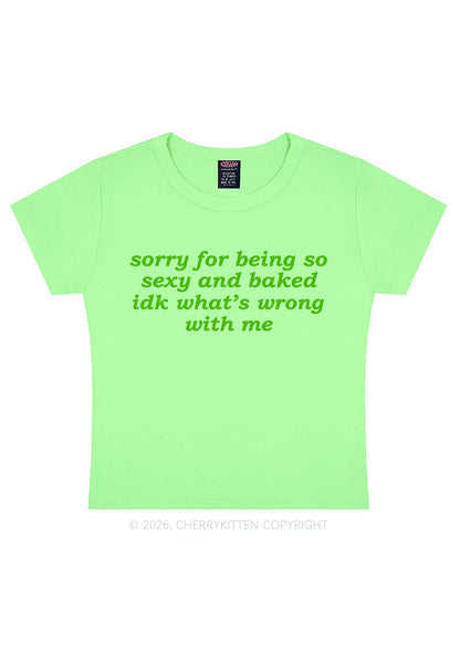 Sorry For Being So Baked Y2K Baby Tee Cherrykitten