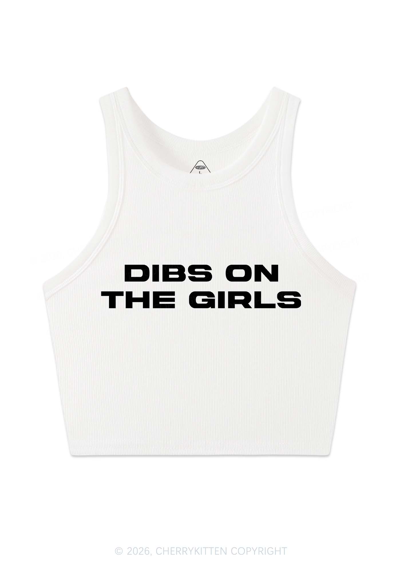 Dibs On The Girls Pride Y2K Crop Tank Top Cherrykitten