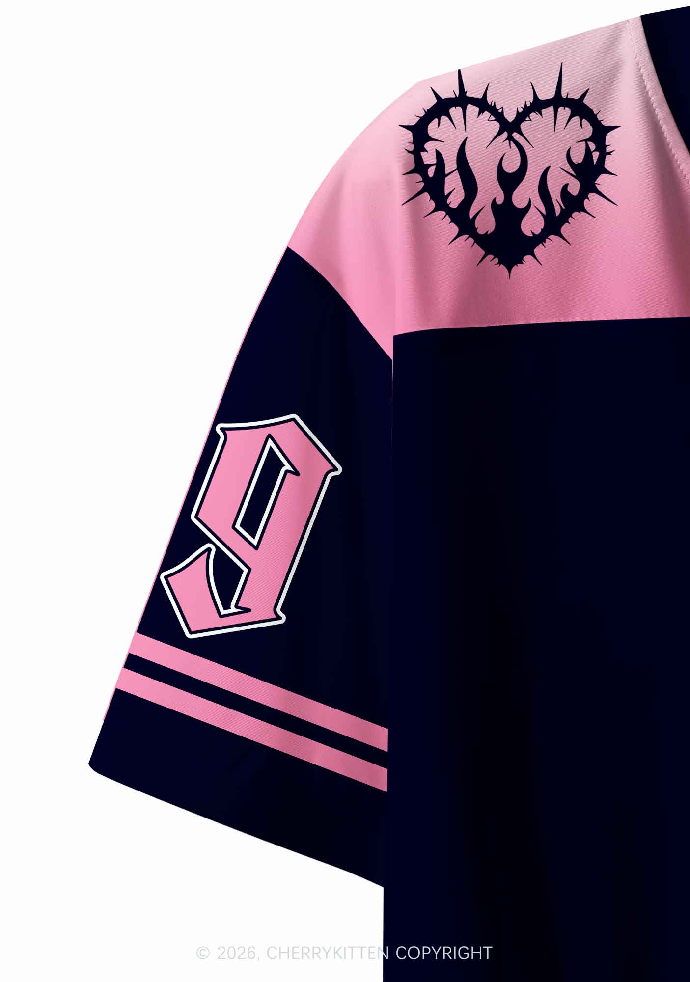 Pink Black Gay King Pride Y2K Crop Sport Jersey Shirts Cherrykitten