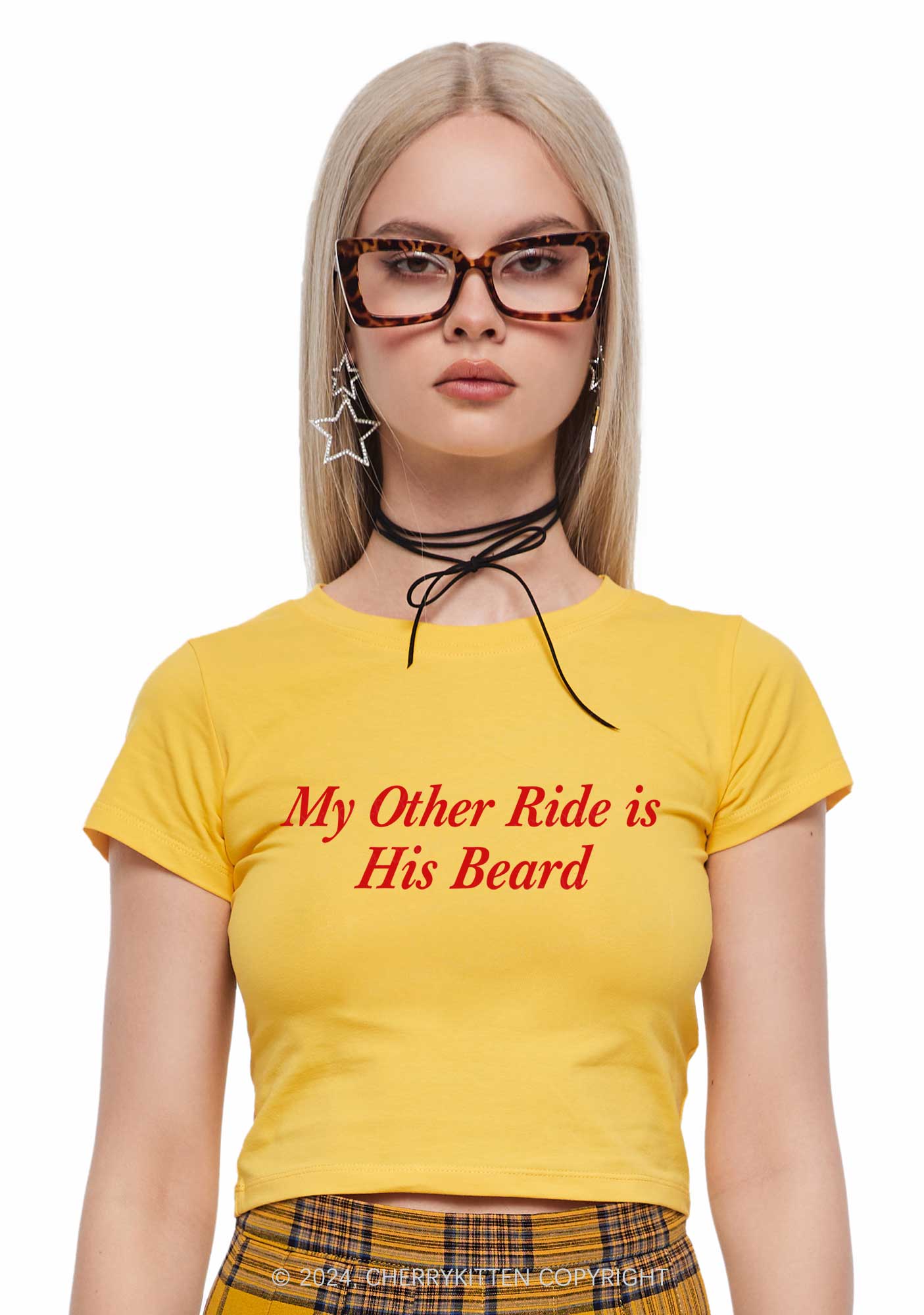 Ride His Beard Y2K Baby Tee Cherrykitten