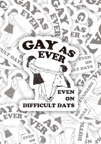 Gay As Ever Pride 1Pc Y2K Sticker Cherrykitten