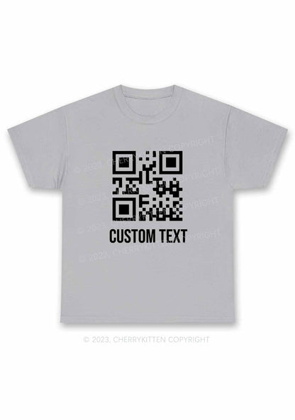 Custom Text QR Code Y2K Chunky Shirt Cherrykitten