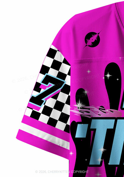 Rave Till You Cry Y2K Crop Sport Jersey Shirts Cherrykitten