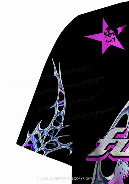 Fxxk Off Im Dancing Y2K Crop Sport Jersey Shirts Cherrykitten