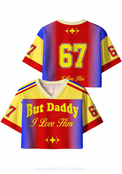 But Daddy I Love Him Pride Y2K Crop Sport Jersey Shirts Cherrykitten