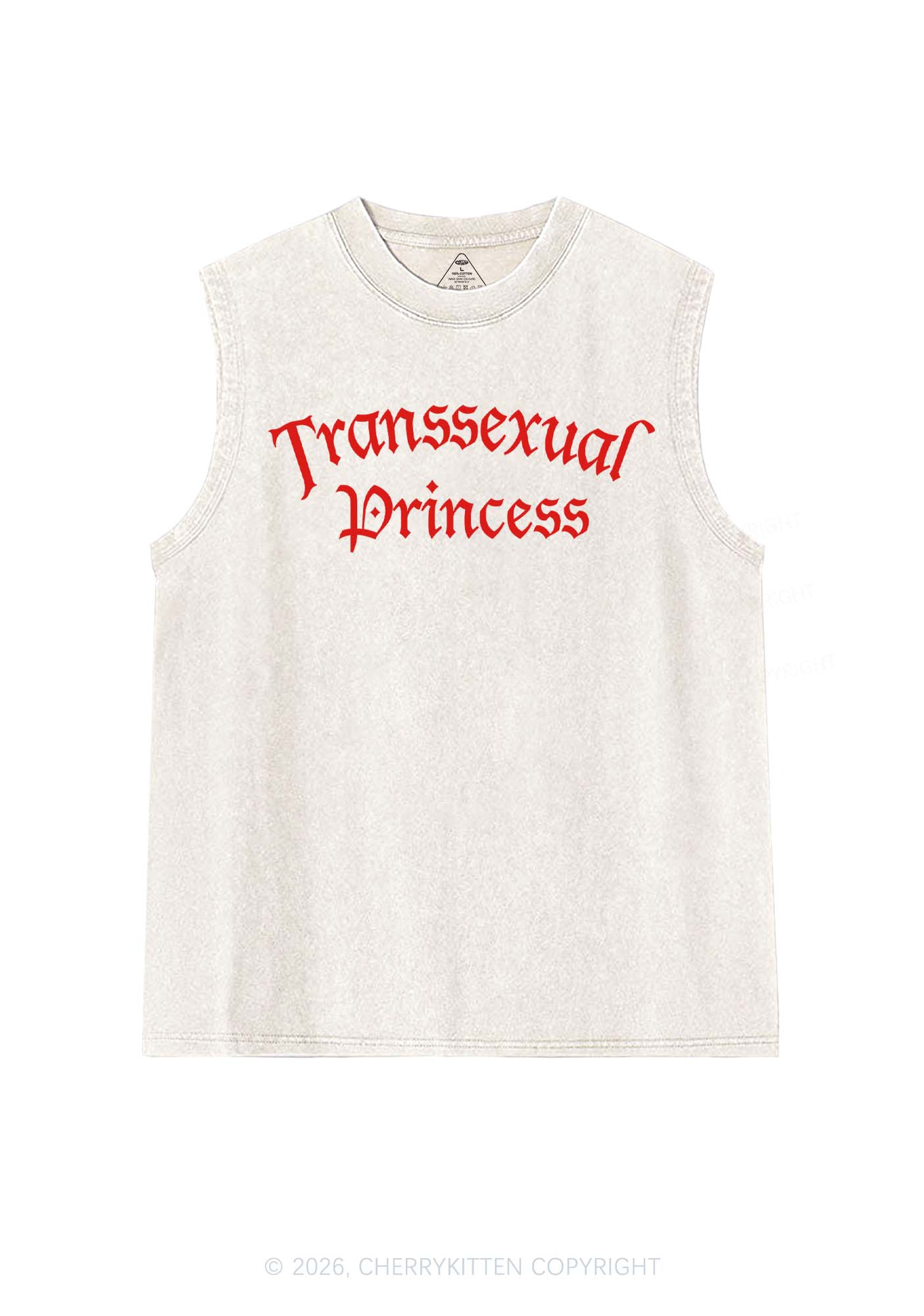 Transsexual Princess Pride Y2K Washed Muscle Tank Cherrykitten