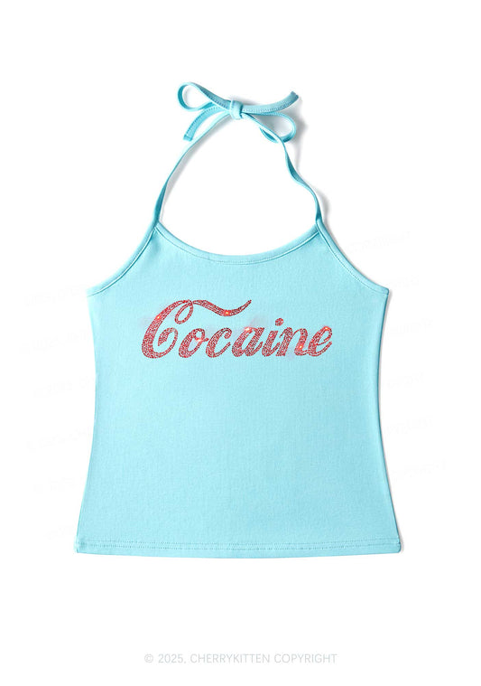 Rhinestone Special Cola Y2K Halter Neck Cami Cherrykitten