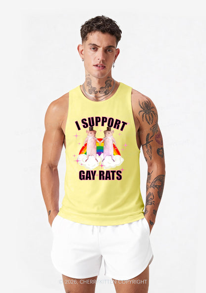 Support Gay Rats Pride Y2K Men Racerback Tank Top Cherrykitten