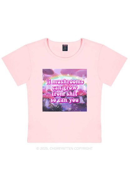 Mushrooms Grow From Shxt Y2K Baby Tee Cherrykitten