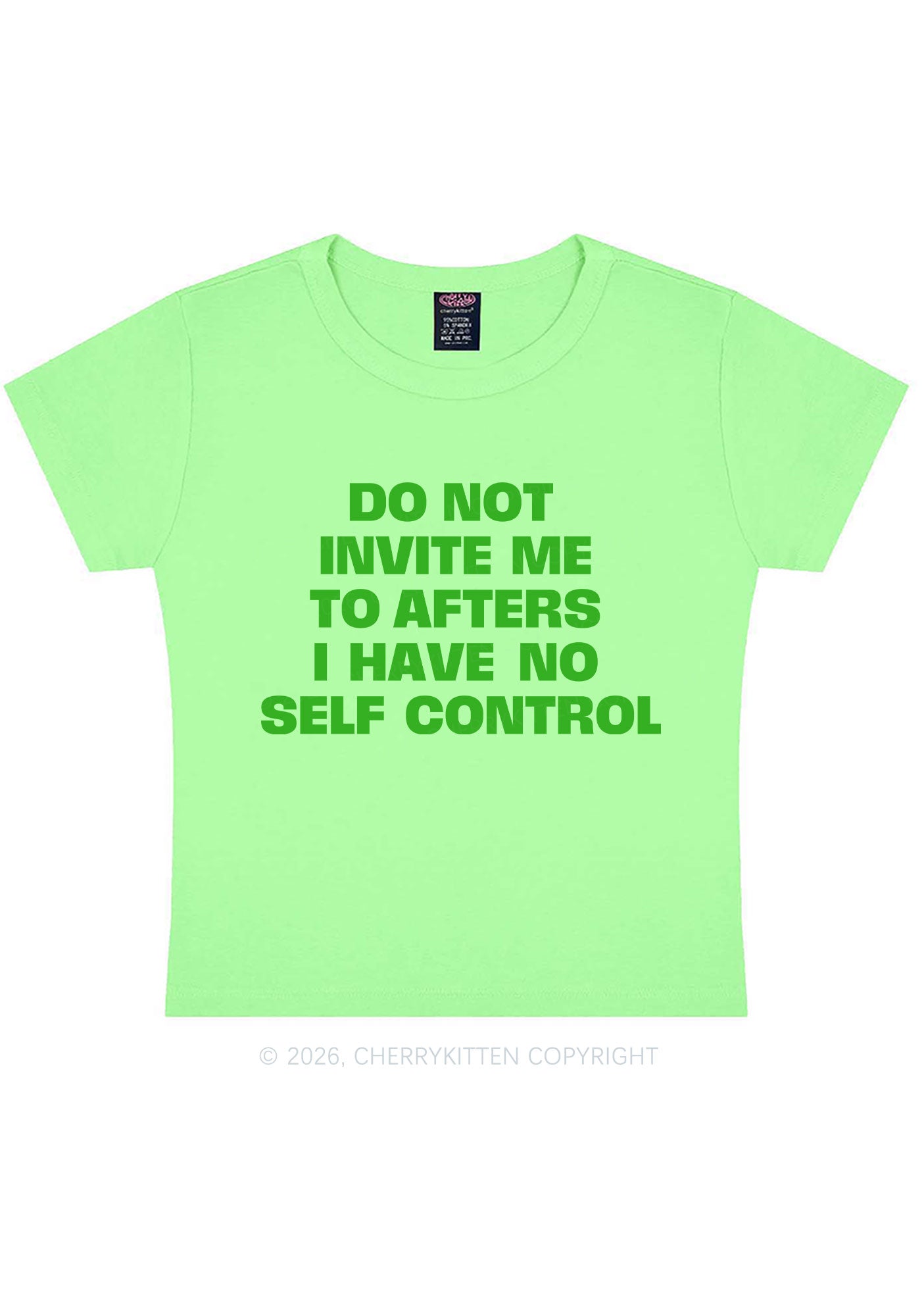 Do Not Invite Me To Afters Y2K Baby Tee Cherrykitten