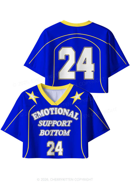 Emotional Support Bottom Pride Y2K Crop Sport Jersey Shirts Cherrykitten