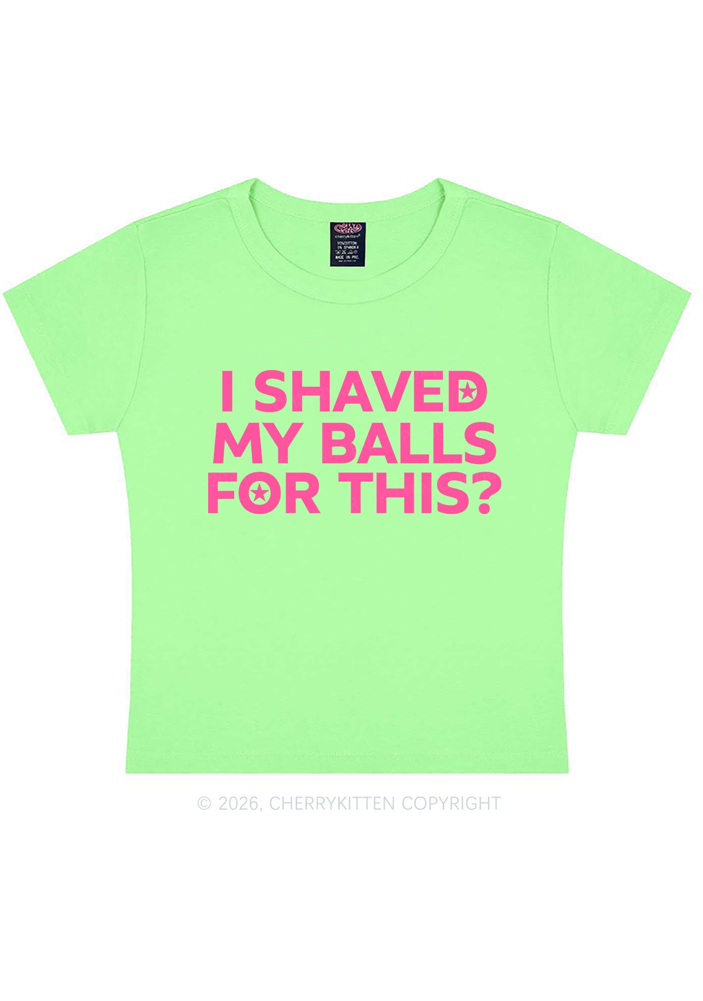 Shaved My Balls For This Y2K Baby Tee Cherrykitten