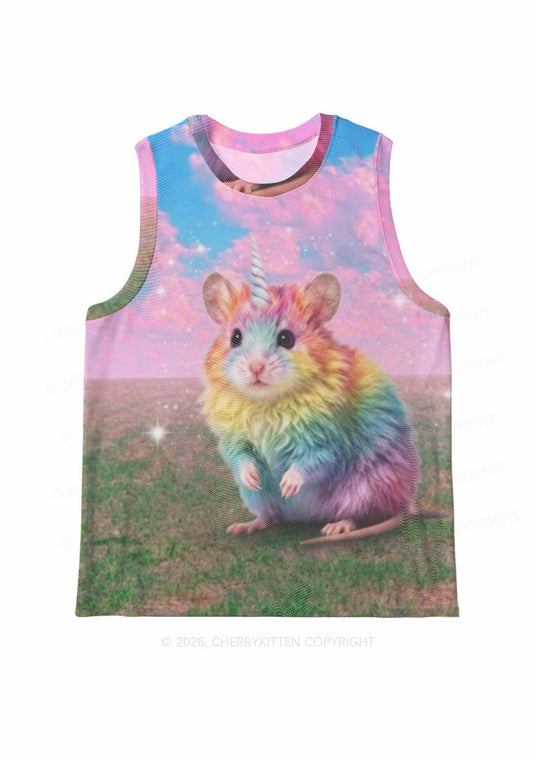 Unicorn Rat Pride Y2K Mesh Muscle Tank Cherrykitten