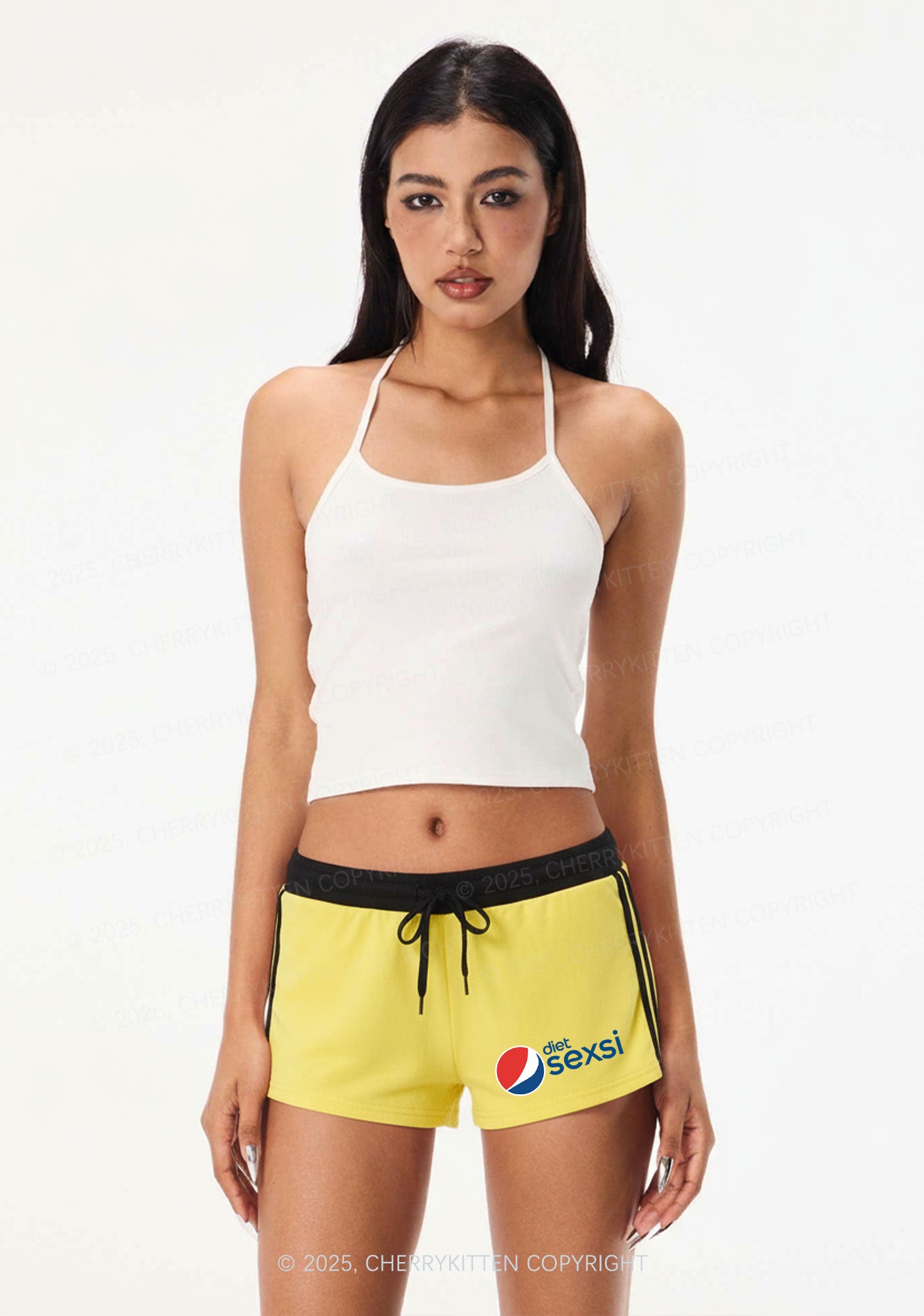 Diet Sexsi Y2K Drawstring Mini Shorts Cherrykitten