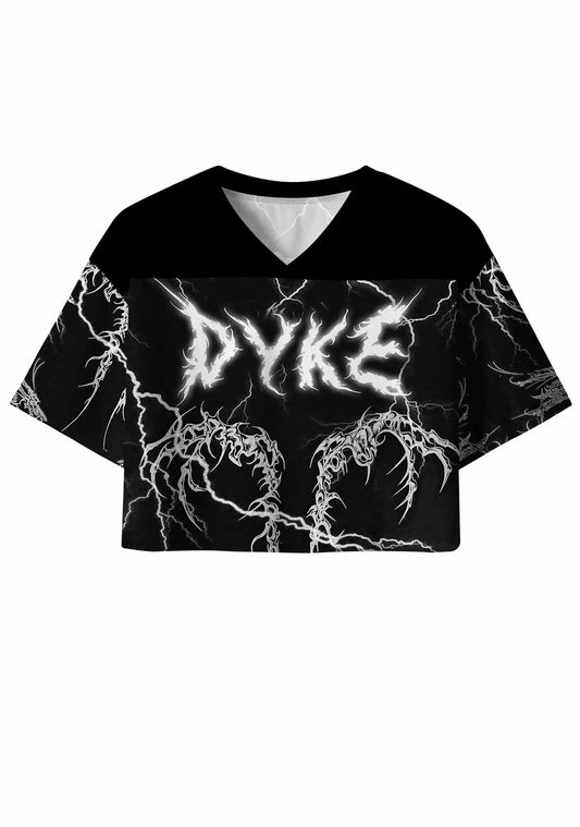Black Gothic Dyke Pride Y2K Crop Sport Jersey Shirts Cherrykitten