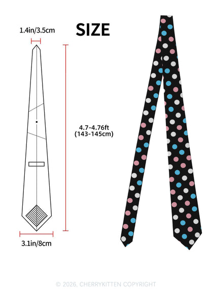 Trans Dots Pride Y2K Necktie Cherrykitten