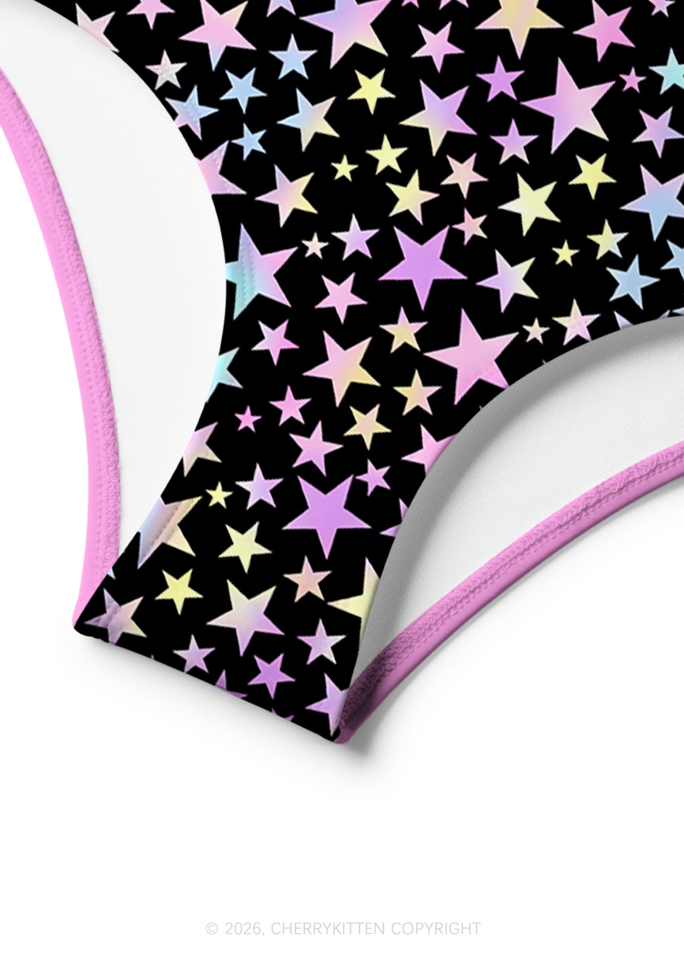 Black Alpha Male Y2K Print Bikini Set Cherrykitten