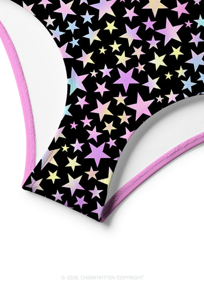 Black Alpha Male Y2K Print Bikini Set Cherrykitten