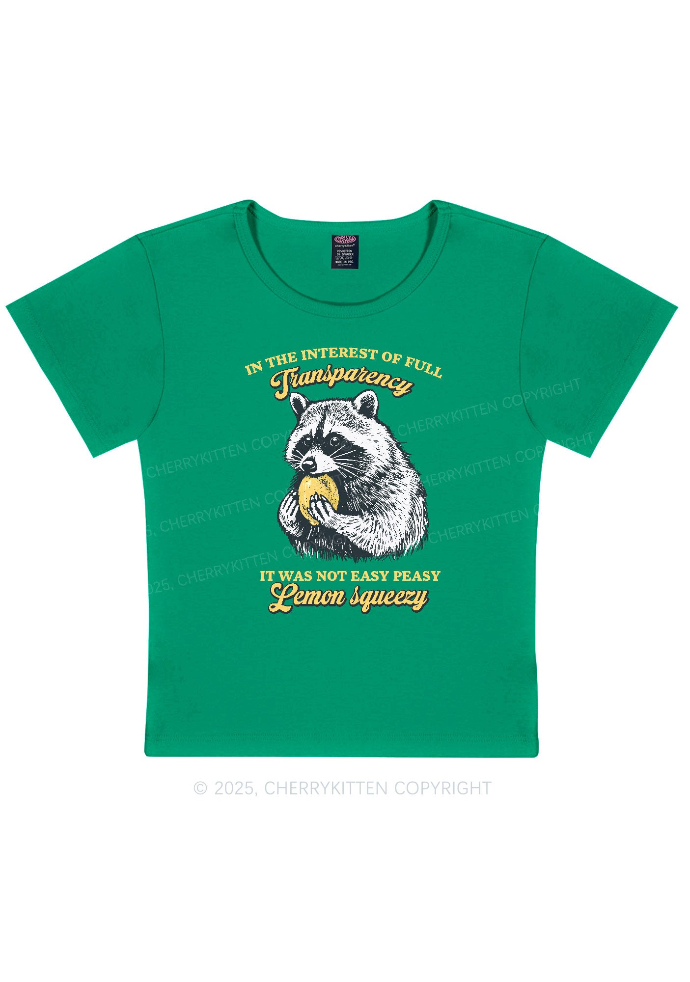 Transparency Lemon Squeezy Y2K Baby Tee Cherrykitten