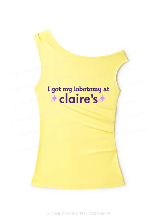 I Got My Lobotomy At Claires Y2K Off Shoulder Tank Top Cherrykitten