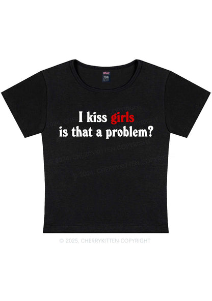I Kiss Girls Y2K Baby Tee Cherrykitten