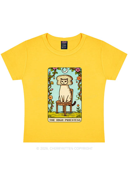 Breadhead Cat Y2K Baby Tee Cherrykitten