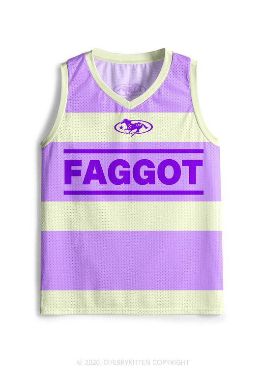 Purple Faggot Stripes Pride Y2K Sport Jersey Tank Cherrykitten