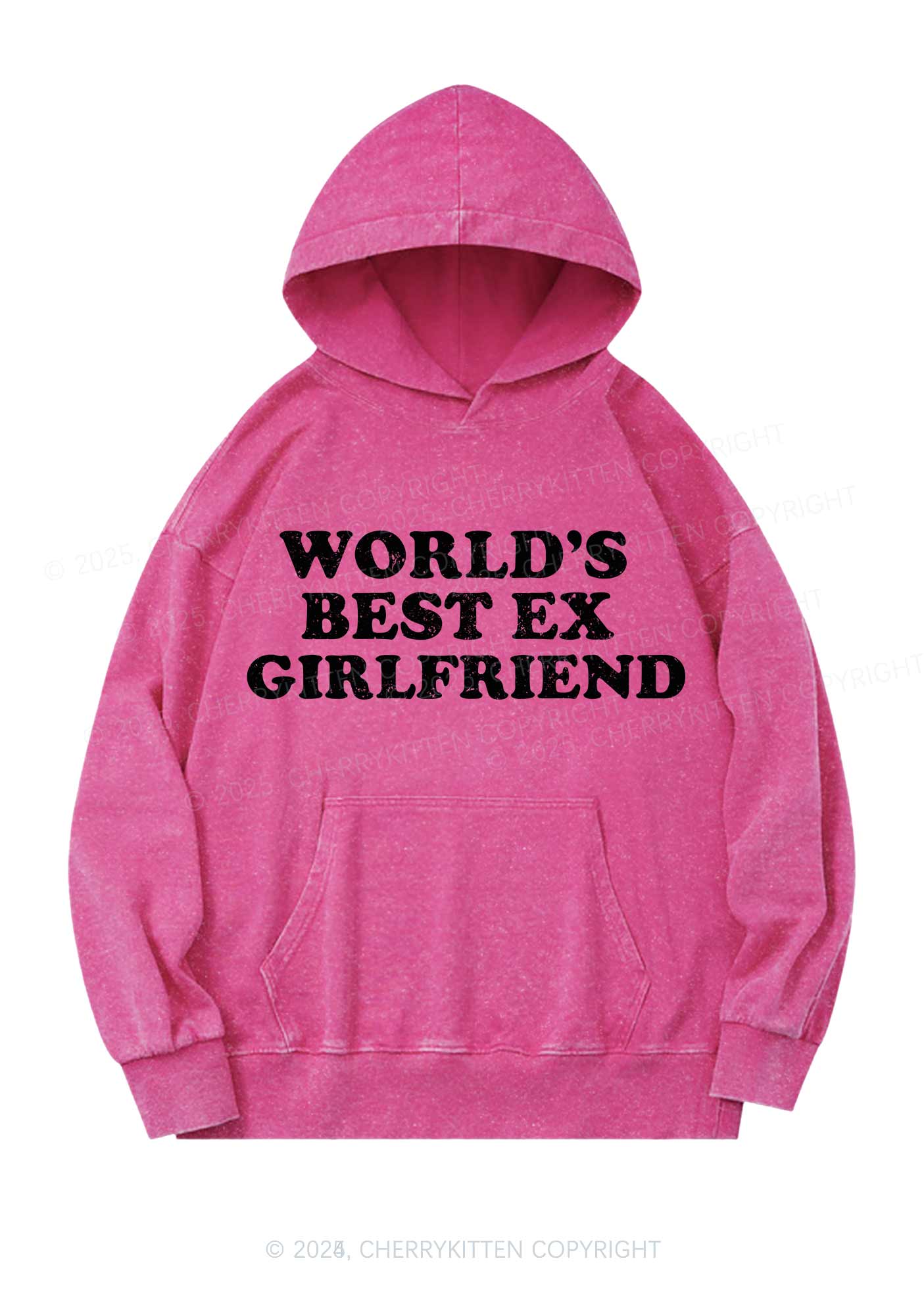 Best Ex Girlfriend Y2K Washed Hoodie Cherrykitten