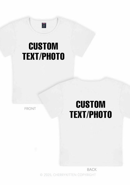 Custom Text Two Sides Y2K Baby Tee Cherrykitten