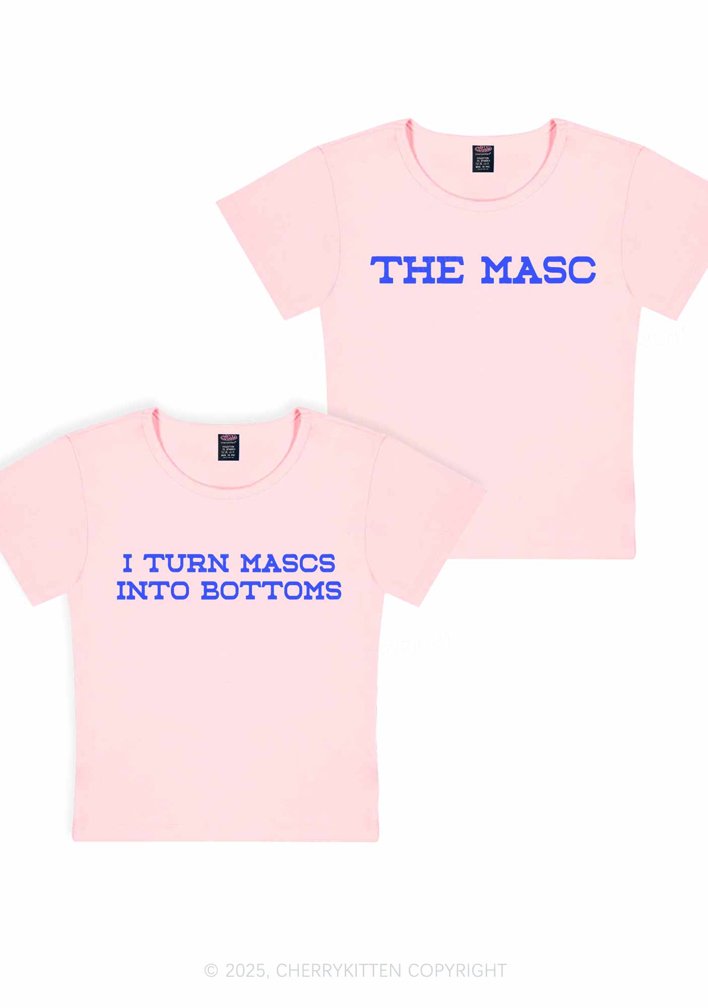 I Turn Mascs Into Bottoms Pride Y2K Valentine's Day Baby Tee Cherrykitten