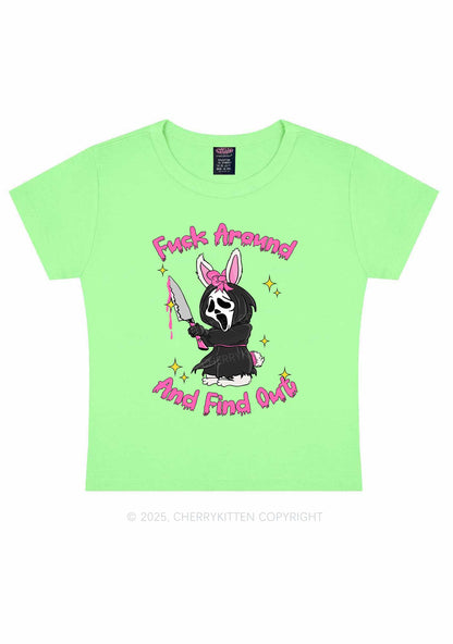 Halloween Fxxk Around Find Out Y2K Baby Tee Cherrykitten