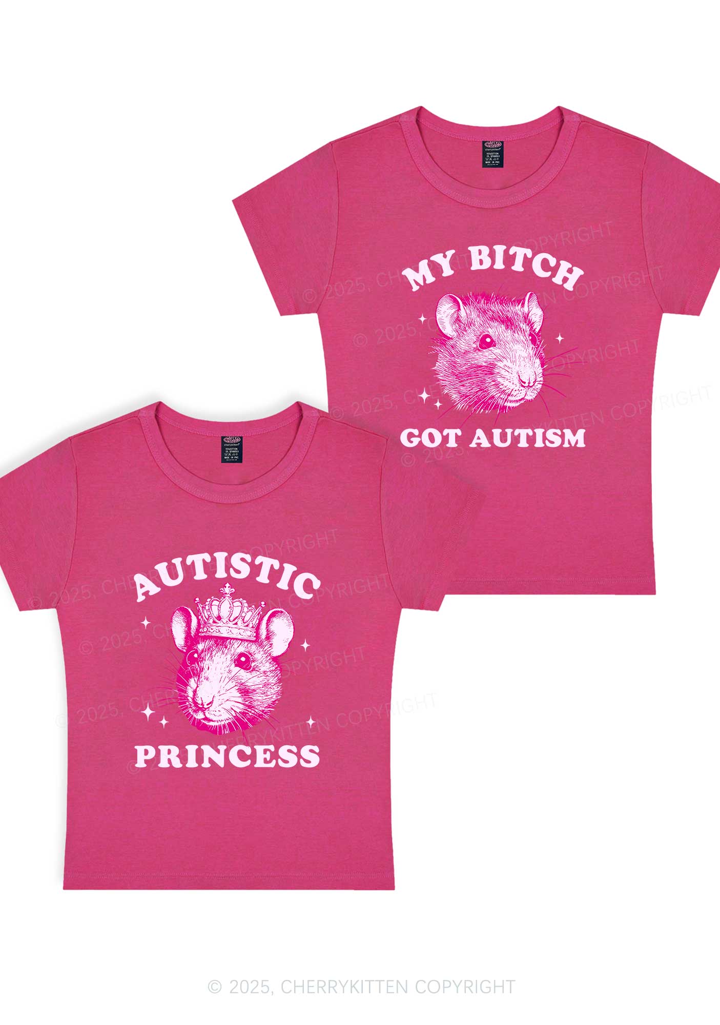 Autistic Princess Rats Y2K Valentine's Day Baby Tee Cherrykitten