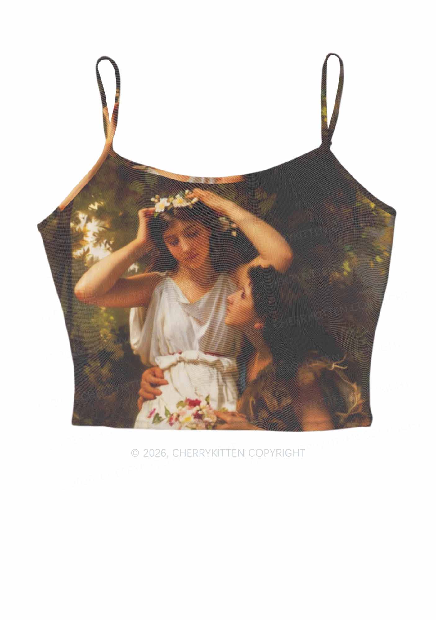 Forest Lovers Pride Y2K Mesh Cami Tank Cherrykitten