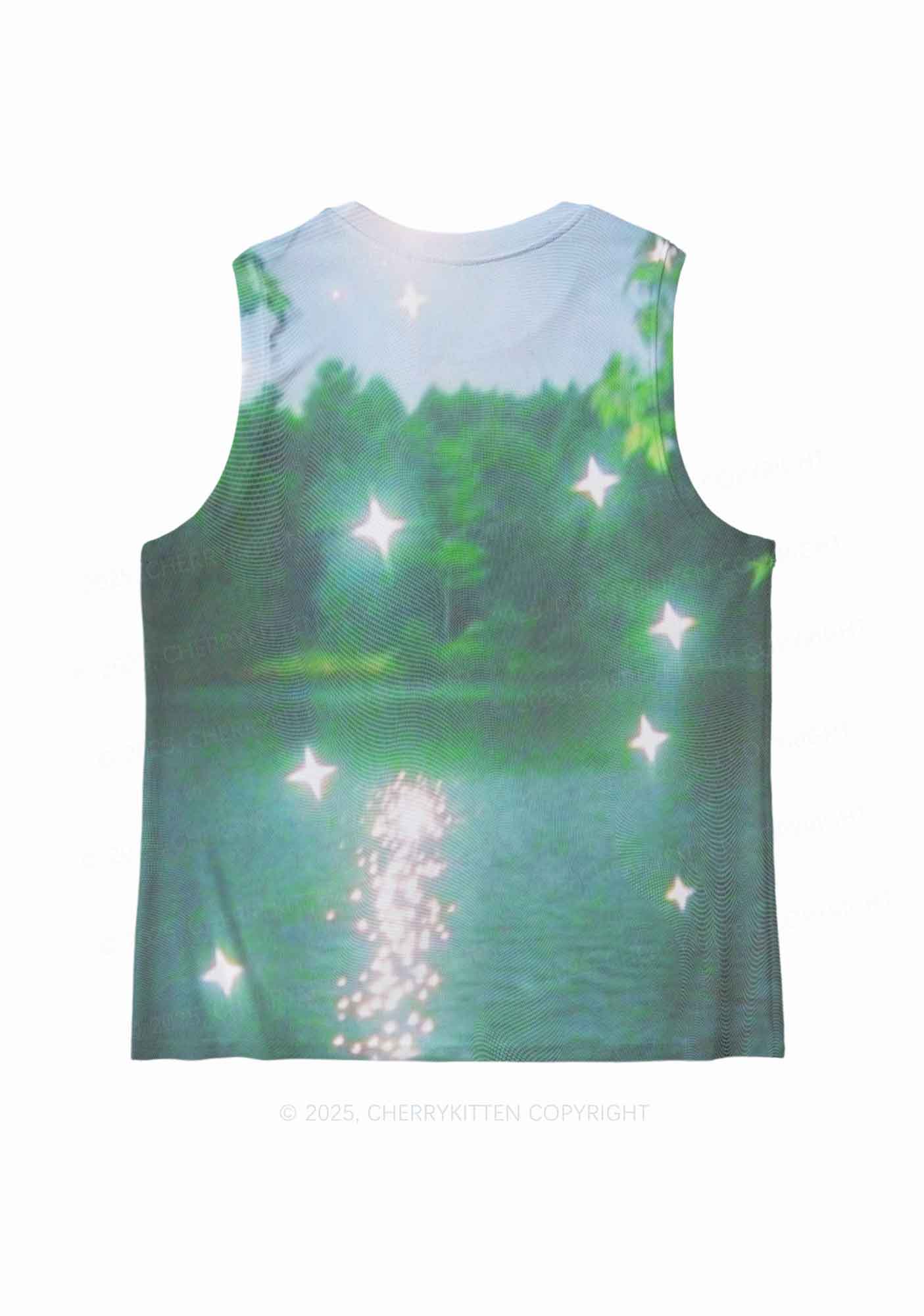 Forest Lake Y2K Mesh Muscle Tank Cherrykitten