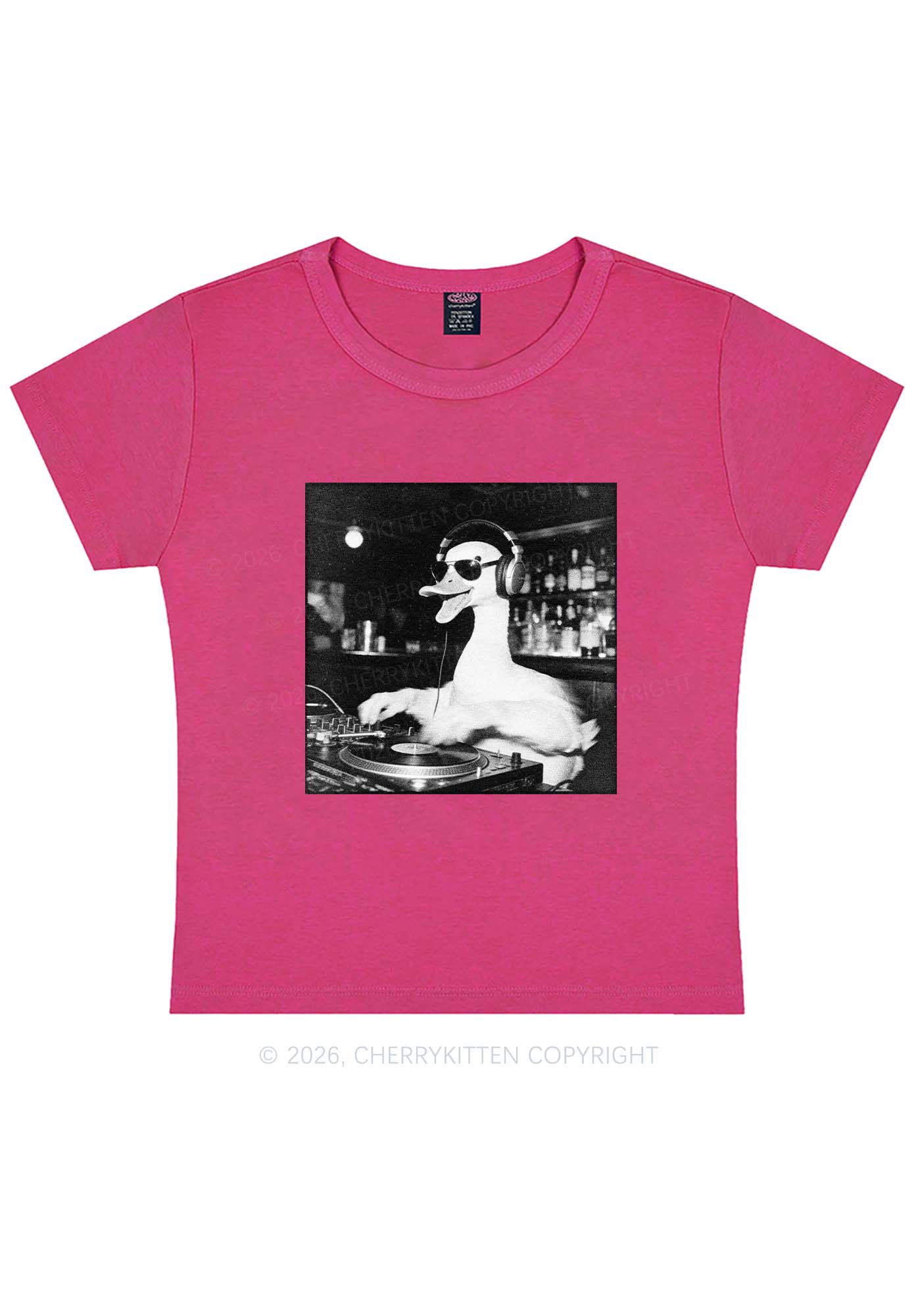 DJ Duck Y2K Baby Tee Cherrykitten