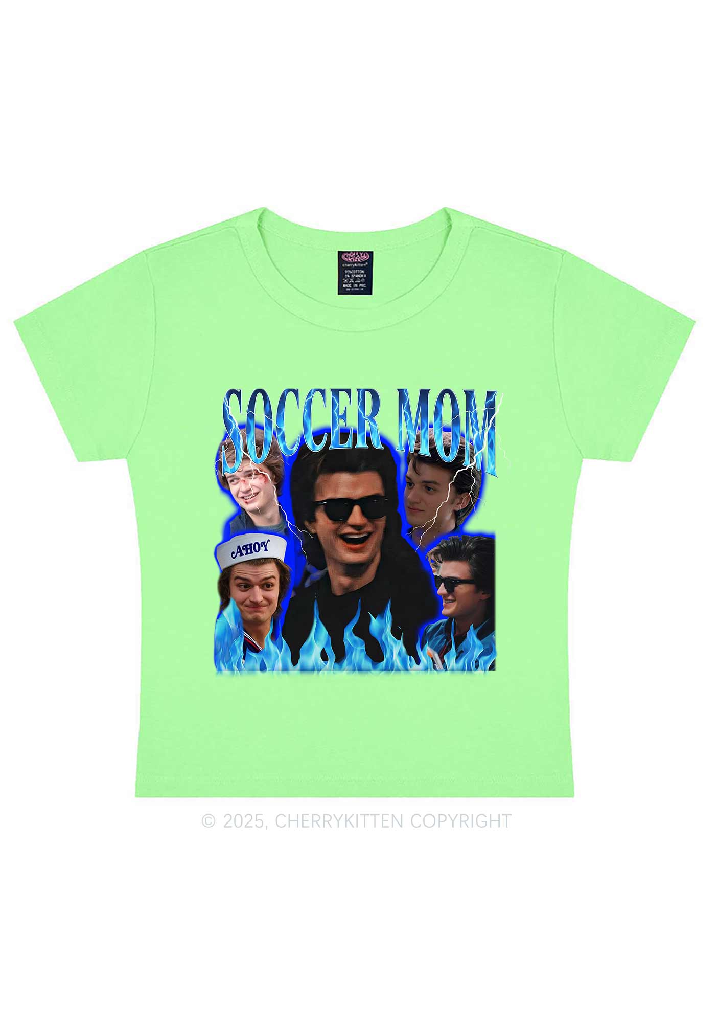 Blue Soccer Mom Y2K Baby Tee Cherrykitten