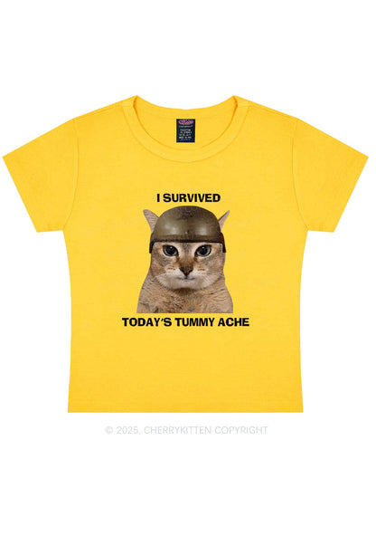 Surived Todays Tummy Ache Y2K Baby Tee Cherrykitten