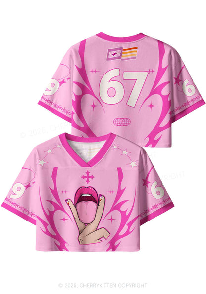 Lesbian Kissing Pride Y2K Crop Sport Jersey Shirts Cherrykitten