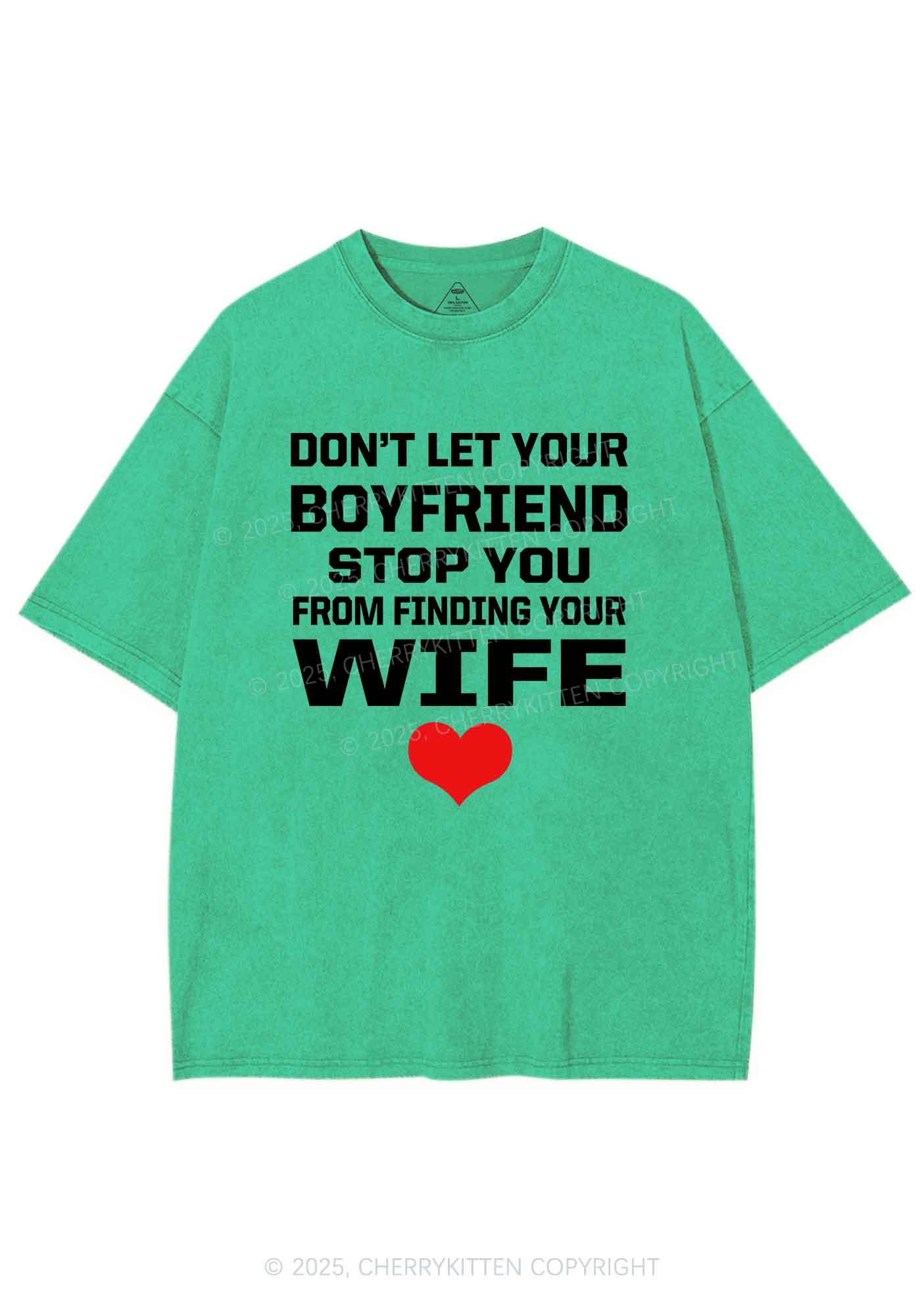 Boyfriend Wife Pride Y2K Shirts Washed Tee Cherrykitten