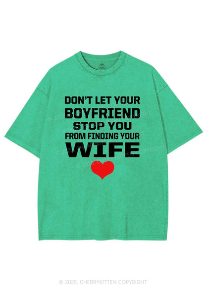 Boyfriend Wife Pride Y2K Shirts Washed Tee Cherrykitten