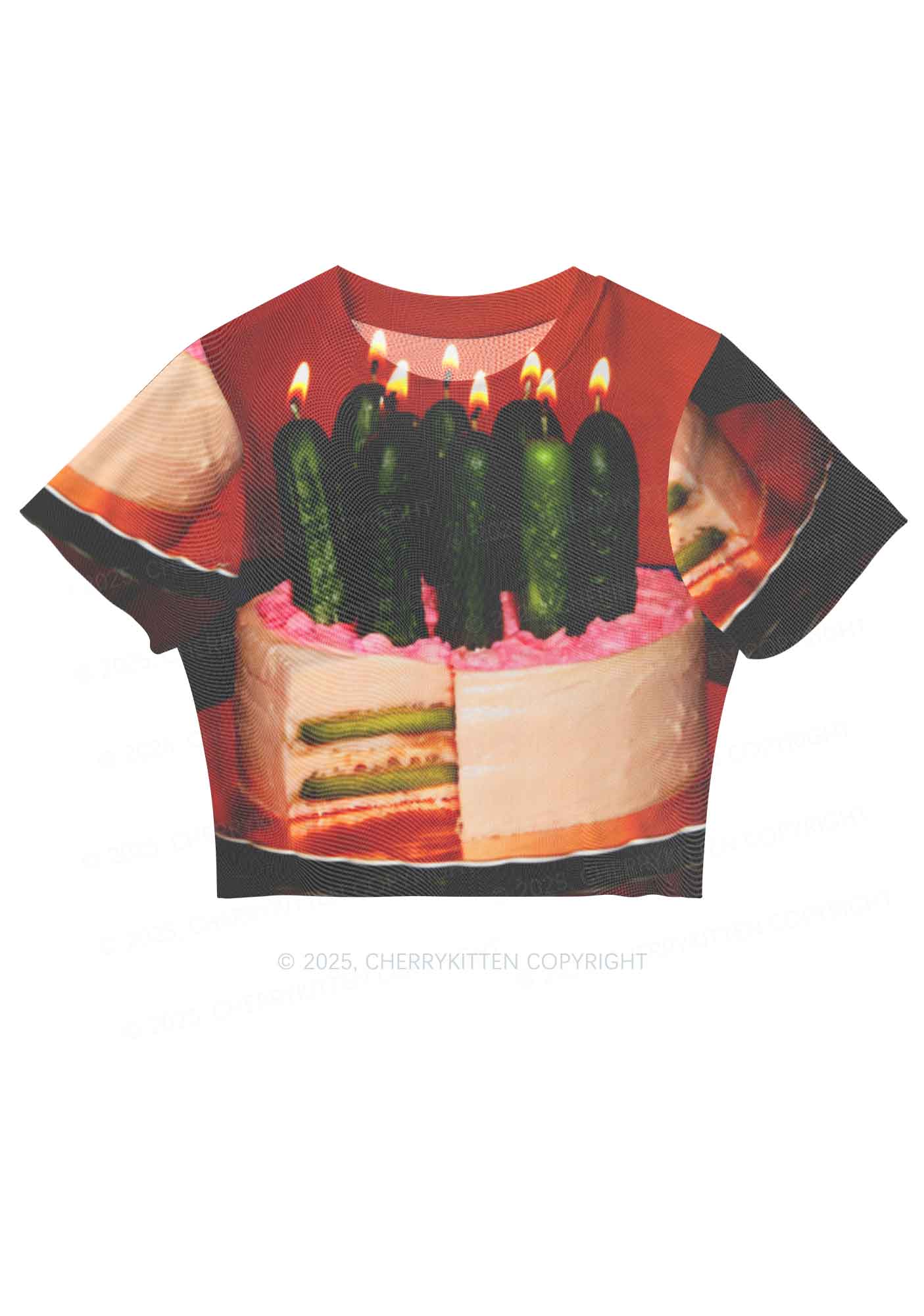 Pickle Cake Y2K Mesh Crop Top Cherrykitten